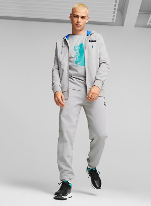 Puma Gri Erkek Fermuarlı Normal Düz Zip Ceket 62114702 MAPF1 Hooded Sweat Jacket  3