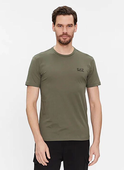 EA7 Bisiklet Yaka Haki Erkek T-Shirt 8NPT51PJM9Z 2