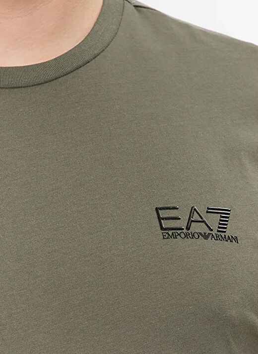 EA7 Bisiklet Yaka Haki Erkek T-Shirt 8NPT51PJM9Z 3
