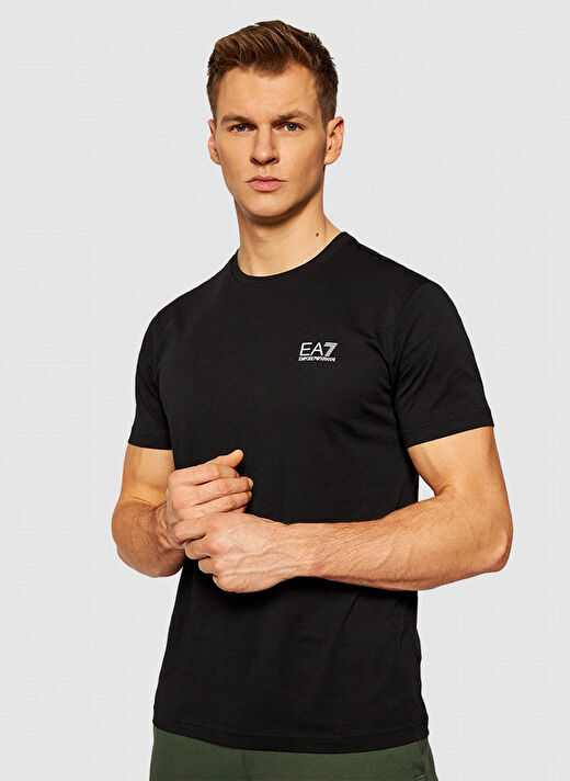 EA7 Bisiklet Yaka Siyah Erkek T-Shirt 8NPT51PJM9Z 1
