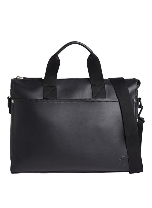 Calvin Klein Siyah Erkek Deri Laptop Çantası TAGGED COMMUTER37 1