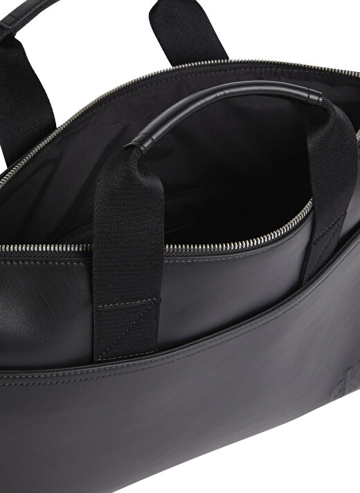 Calvin Klein Siyah Erkek Deri Laptop Çantası TAGGED COMMUTER37 3