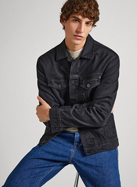 Pepe Jeans İndigo Erkek  Straight Fit Denim Ceket PM402885 000 PINNERS COATED 2