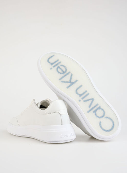 Calvin Klein Beyaz Erkek Deri Sneaker LOW TOP LACE UP HF  4