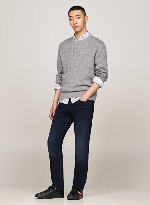 Tommy Hilfiger Siyah Erkek Deri Sneaker ICON COURT LTH STRIPES  3