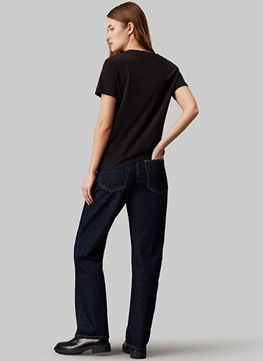 Calvin Klein Jeans Nakışlı Siyah Kadın T-Shirt CHENILLE MONOLOGO REGULAR TEE 3