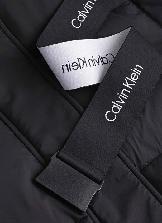 Calvin Klein Jeans Siyah Kadın Dik Yaka Standart Fit Puffer Mont LOGO BELT SHORT PUFFER 2