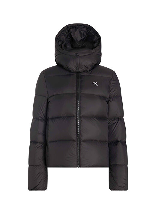 Calvin Klein Jeans Siyah Kadın Dik Yaka Standart Fit Puffer Mont MW DOWN SHORT PUFFER 2