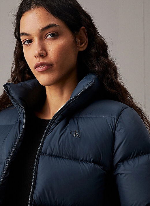 Calvin Klein Jeans Lacivert Kadın Dik Yaka Standart Fit Puffer Mont MW DOWN SHORT PUFFER 2