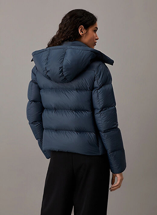 Calvin Klein Jeans Lacivert Kadın Dik Yaka Standart Fit Puffer Mont MW DOWN SHORT PUFFER 4