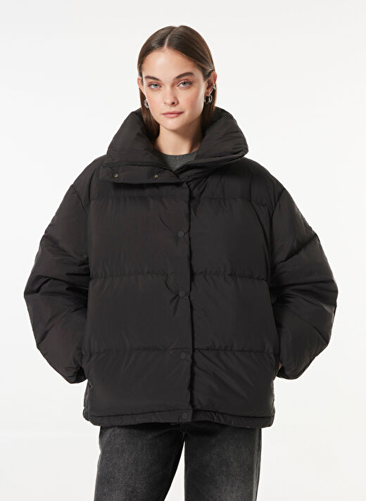 Calvin Klein Jeans Dik Yaka Puffer Siyah Kadın Mont RELAXED PUFFER 2