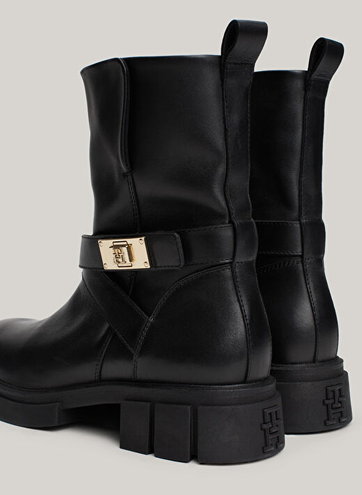 Tommy Hilfiger Siyah Kadın Deri Bot FW0FW08313BDS  4