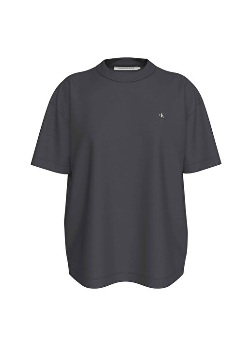 Calvin Klein Jeans Koyu Gri Kadın Standart Baskılı T-Shirt STAMP BACK GRAPHIC BOYFRIEND TEE  1