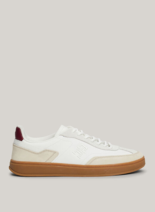 Tommy Hilfiger Beyaz-Kırmızı Kadın Süet Sneaker FW0FW08186ACI 1