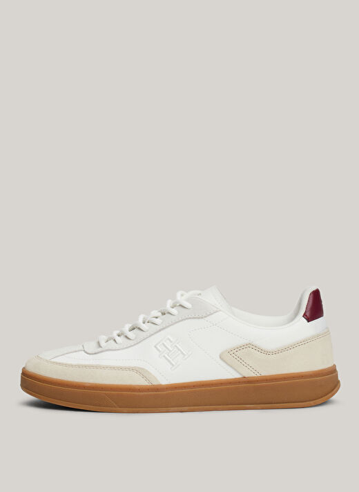 Tommy Hilfiger Beyaz-Kırmızı Kadın Süet Sneaker FW0FW08186ACI 2