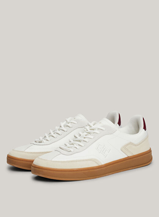 Tommy Hilfiger Beyaz-Kırmızı Kadın Süet Sneaker FW0FW08186ACI 3