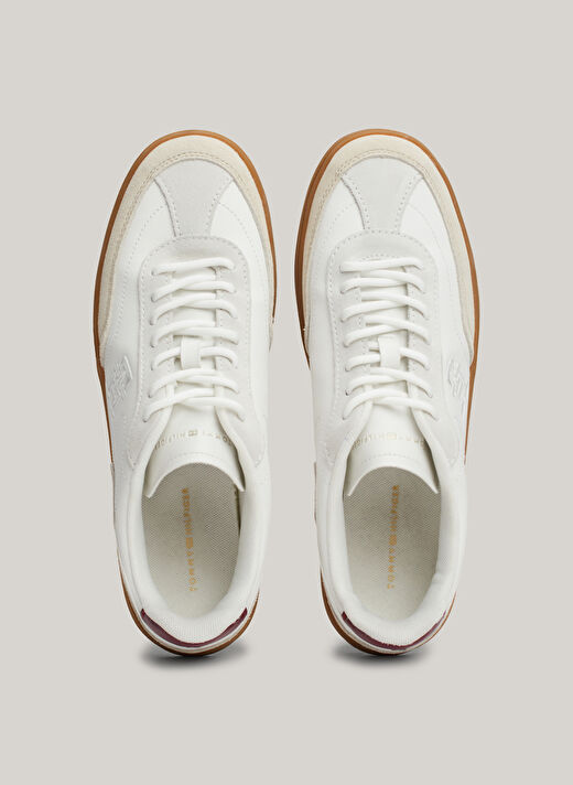 Tommy Hilfiger Beyaz-Kırmızı Kadın Süet Sneaker FW0FW08186ACI 4