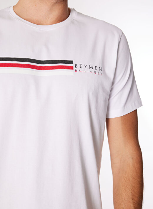 Beymen Business Beyaz Erkek Slim Fit T-Shirt 4B4824200062  4