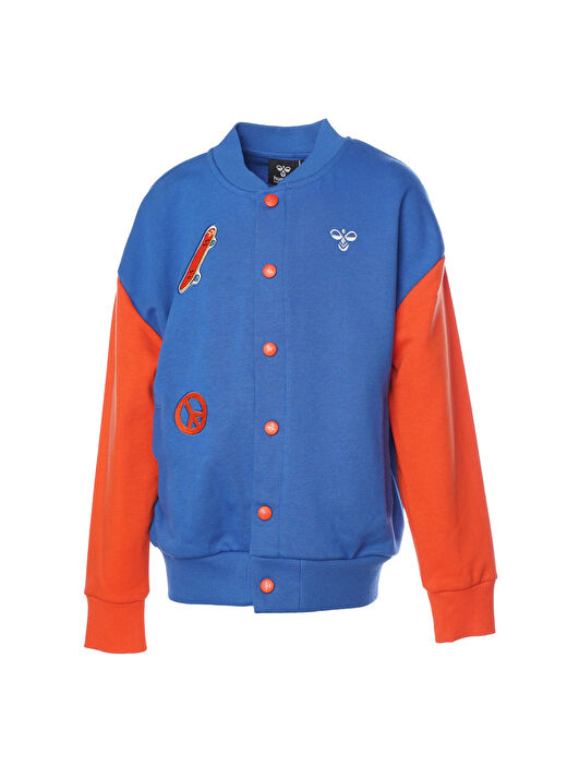 Hummel 921971-9821-HMLHALDOR BOMBER JACKET Mavi - Kırmızı Erkek Çocuk V Yaka Standart Fit Ceket 1