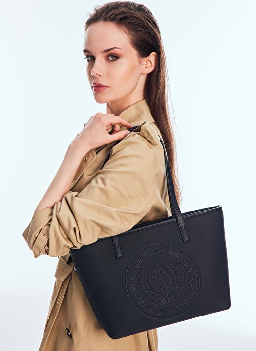 U.S. Polo Assn. Siyah Kadın 29x23x14 cm Omuz Çantası US24732  2