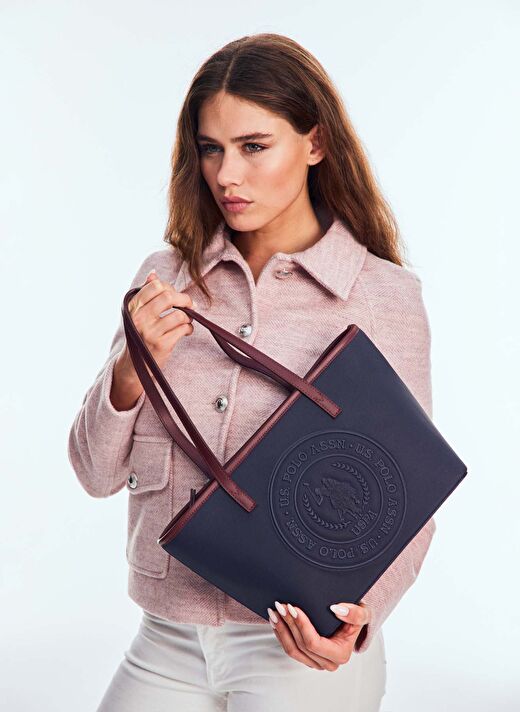 U.S. Polo Assn. Lacivert - Bordo Kadın 29x23x14 cm Omuz Çantası US24732  2