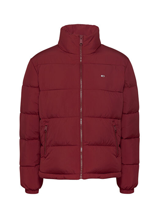 Tommy Jeans Kırmızı Kadın Dik Yaka Standart Fit Puffer Mont TJW ESSENTIAL PUFFER EXT 1