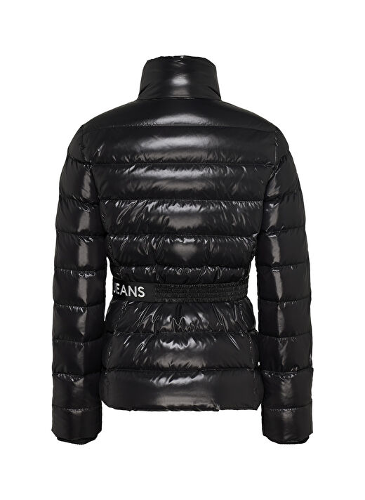 Tommy Jeans Dik Yaka Siyah Kadın Puffer Mont TJW BRANDED BELT DOWN JACKET 4
