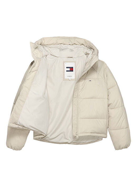 Tommy Jeans Dik Yaka Krem Kadın Puffer Mont TJW VAIL PUFFER EXT 2