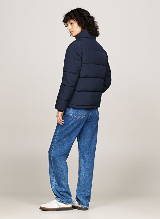 Tommy Jeans Lacivert Kadın Dik Yaka Standart Fit Puffer Mont TJW ESSENTIAL PUFFER EXT 4