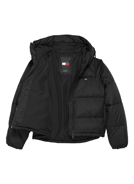 Tommy Jeans Siyah Kadın Dik Yaka Standart Fit Puffer Mont TJW VAIL PUFFER EXT 2