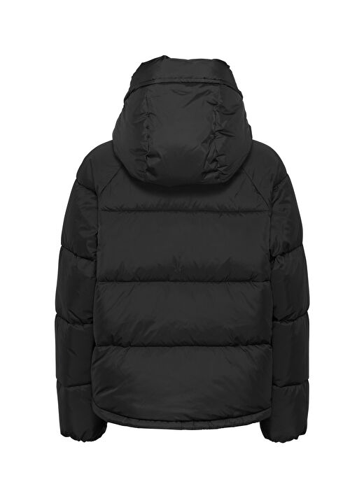 Tommy Jeans Siyah Kadın Dik Yaka Standart Fit Puffer Mont TJW VAIL PUFFER EXT 4