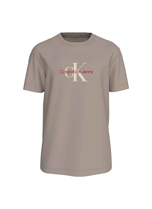 Calvin Klein Jeans Açık Kahve Erkek Regular Fit Baskılı T-Shirt J30J326863PCF DISTRESSED MONOLOGO  1