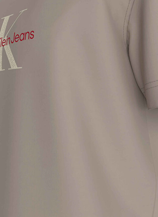 Calvin Klein Jeans Açık Kahve Erkek Regular Fit Baskılı T-Shirt J30J326863PCF DISTRESSED MONOLOGO  3