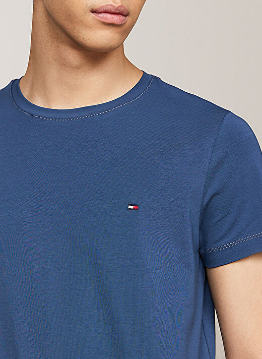 Tommy Hilfiger Bisiklet Yaka Mavi Erkek T-Shirt MW0MW10800DBZ 3