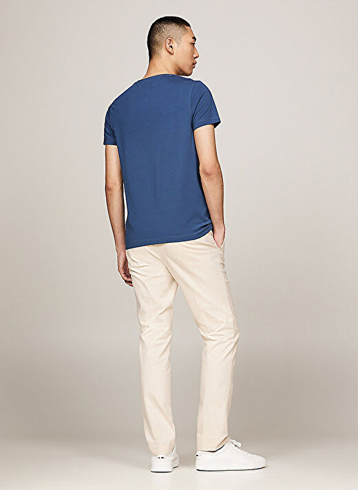 Tommy Hilfiger Bisiklet Yaka Mavi Erkek T-Shirt MW0MW10800DBZ 4