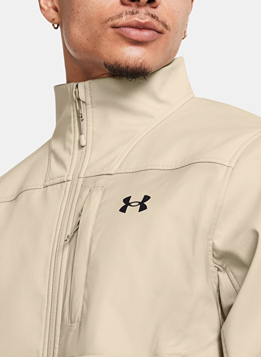 Under Armour 1371586-290 SHIELD JACKET Vizon Fermuarlı Yaka Normal Kalıp Erkek Zip Ceket 3