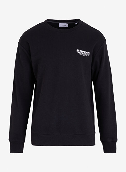 Jack & Jones Siyah Erkek Bisiklet Loose Fit Sweatshirt 12256831_JJOLIVE SWEAT CREW NECK  1