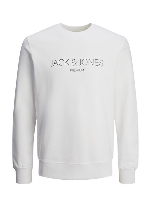 Jack & Jones Beyaz Erkek Bisiklet Regular Fit Sweatshirt 12261873_JPRBLAJARED SWEAT CREW NEC  1