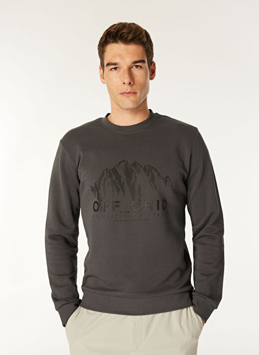 Jack & Jones Gri Erkek Bisiklet Regular Fit Sweatshirt 12275173_JCOPOINT SWEAT CREW NECK  3