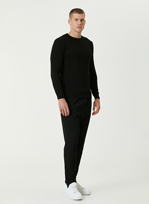 Network Siyah Erkek Bisiklet Slim Fit Kazak 1091782  3