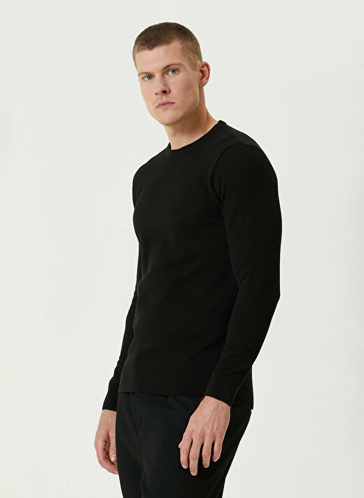 Network Siyah Erkek Bisiklet Slim Fit Kazak 1091782  4
