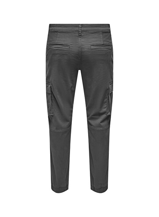 Only & Sons Antrasit Erkek Normal Düz Kargo Pantolon ONSCAM STAGE CARGO CUFF LIFE 6687 N  4