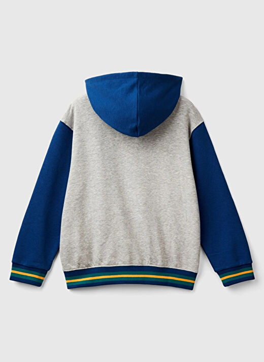Benetton Gri Melanj Erkek Çocuk İşlemeli Ceket 32N4C503V 501  3