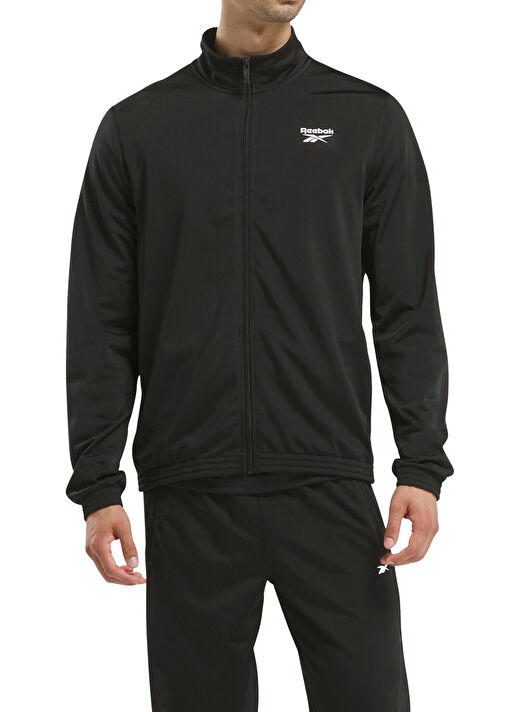 Reebok Siyah Erkek Fermuarlı Normal Düz Zip Ceket 100205923 RI SMALL LOGO KNIT TRACKT  1