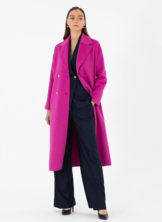 Pierre Cardin Fuşya Kadın Mono Comfort Fit Düz Kaban JOSE  3