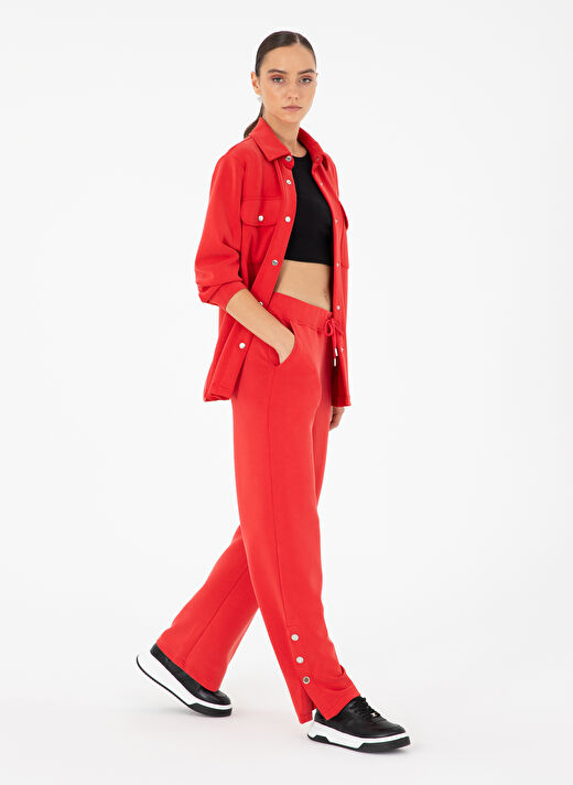 Pierre Cardin Kırmızı Kadın Loose Fit Düz Eşofman Altı JUHA-P  3