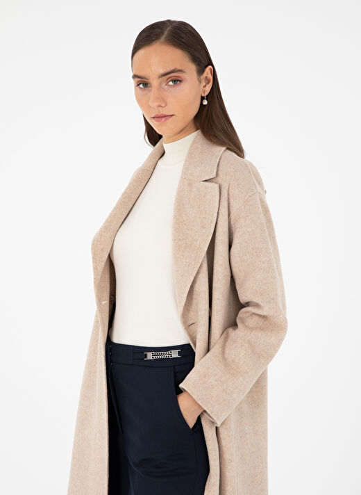 Pierre Cardin Bej Kadın Mono Comfort Fit Düz Kaban JOSE  2