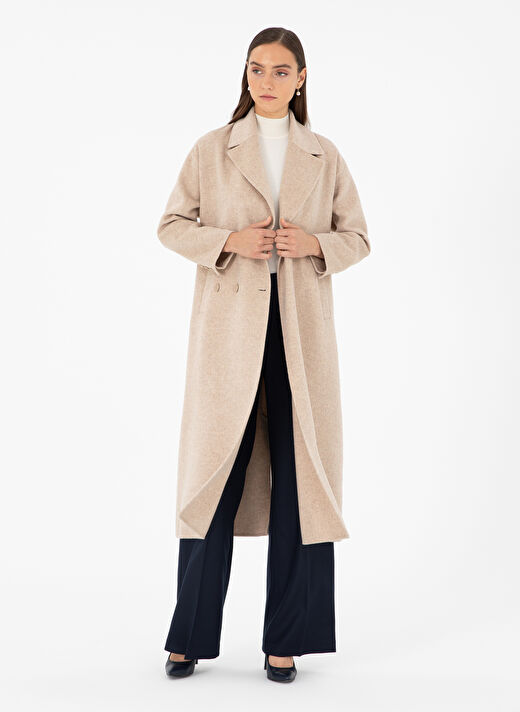Pierre Cardin Bej Kadın Mono Comfort Fit Düz Kaban JOSE  3