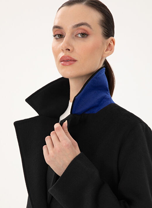 Pierre Cardin Siyah Kadın Comfort Fit Düz Kaban MARANO  2