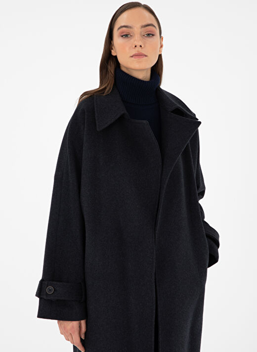 Pierre Cardin Mono Yaka Antrasit Kadın Kaban VRAS 2